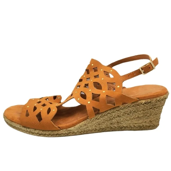 Franco Sarto Faux Espadrilles Size 8 Brown 2" inch - Picture 8 of 8